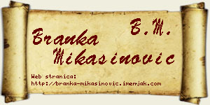 Branka Mikašinović vizit kartica